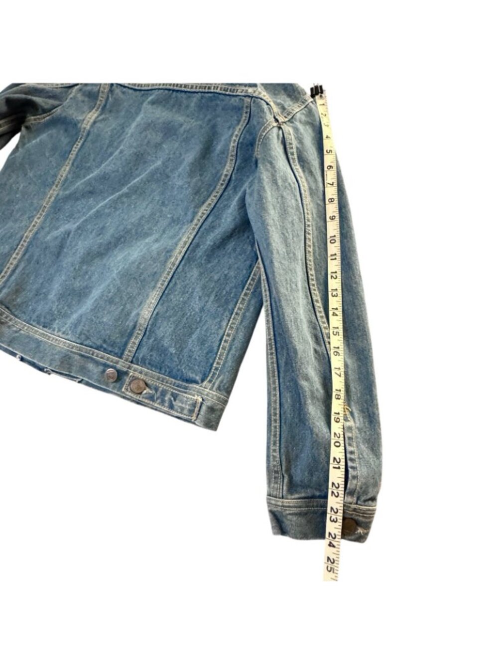 Bonjour Denim Jacket Women's Large Vintage 90's Medium Wash Trucker - Picture 15 of 16